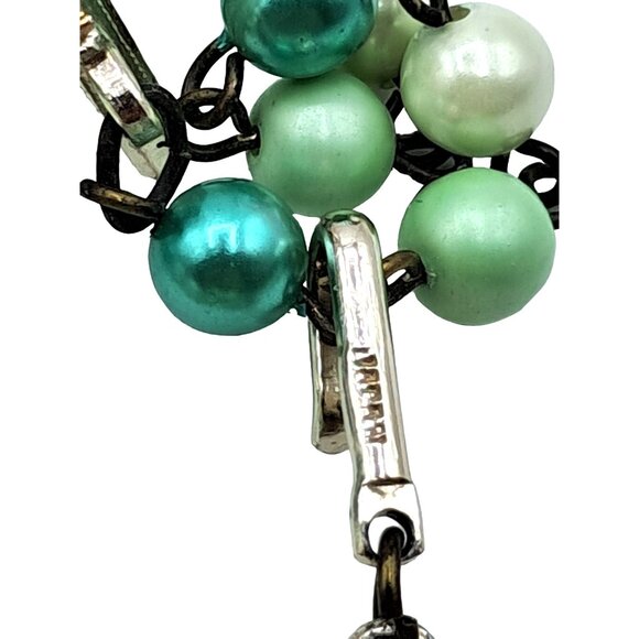 Vintage Foil Art Glass Beaded Necklace Earrings Japan Multi-Strand Set Signed Vi - Picture 8 of 12